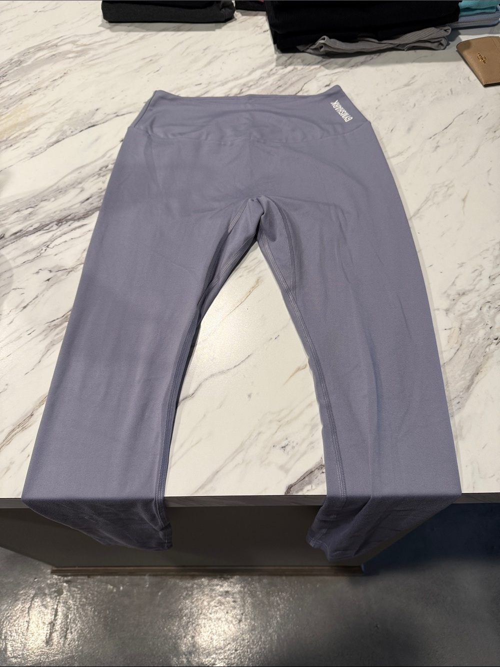 Gymshark Lavender Performance Leggings with White Logo